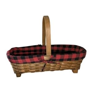 New Red Shed Plaid Storage Basket Rustic Farmhouse Bin Organizer